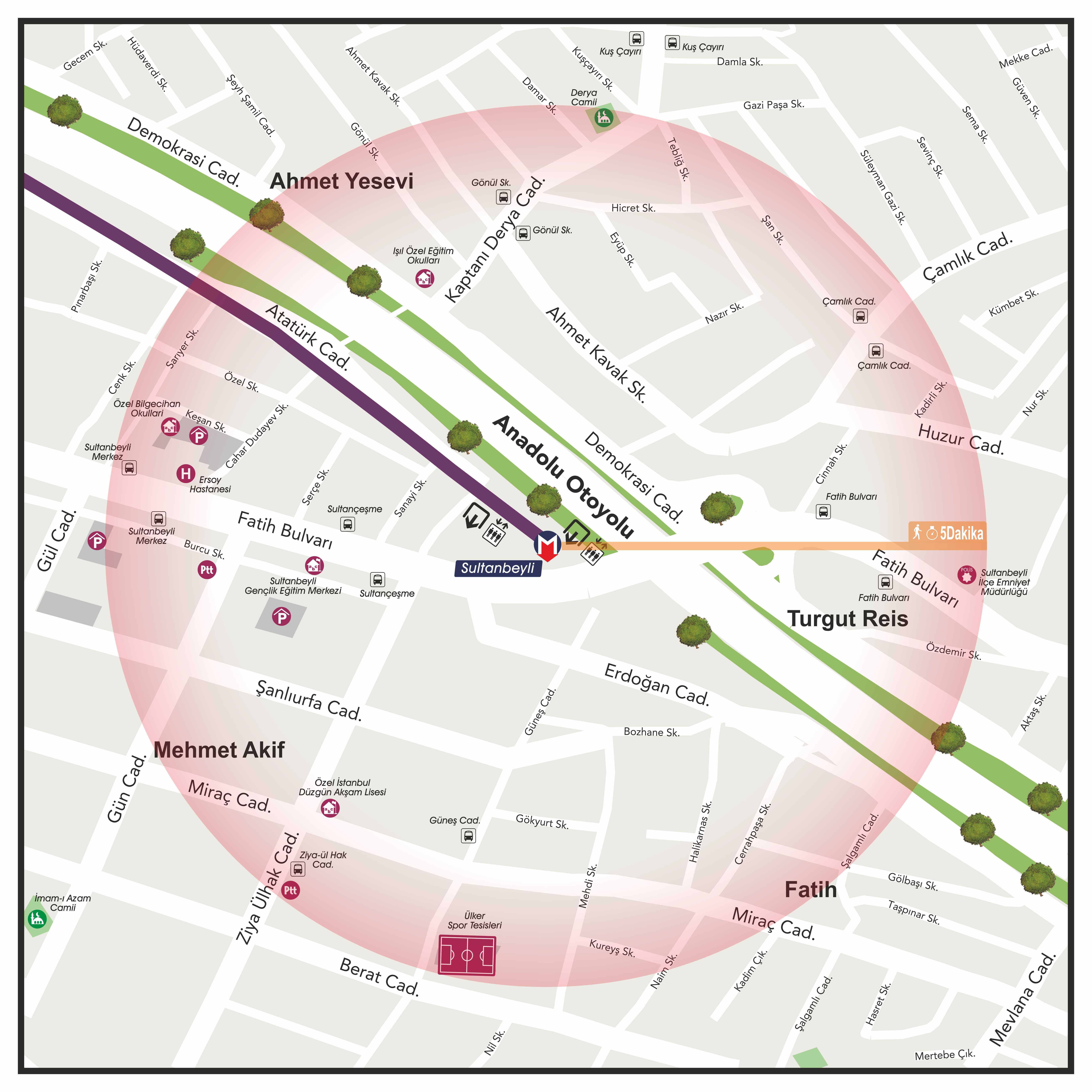 Metro İstanbul — istasyon çevre haritaları